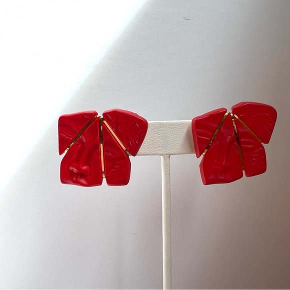 Vintage Abstract Face Earrings - Picture 2 of 6